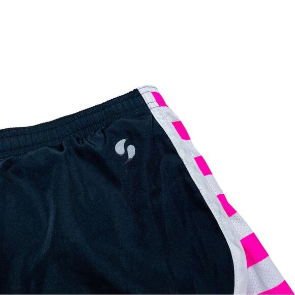 10/$25🦋 Soffe Black, White & Pink Striped Athletic Shorts - Size Small - Picture 2 of 13